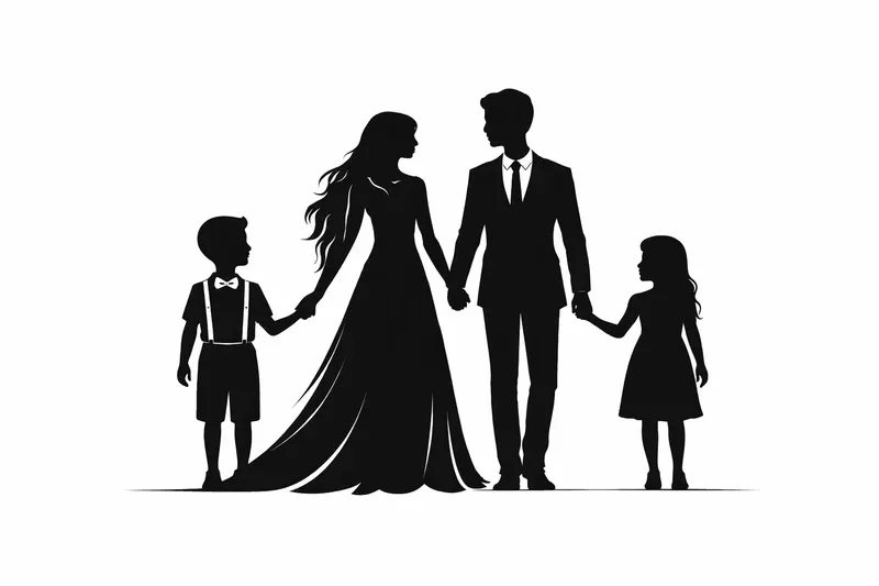 Décoration gâteau mariage personnalisée - Silhouette famille - Impression 3D - photo 2