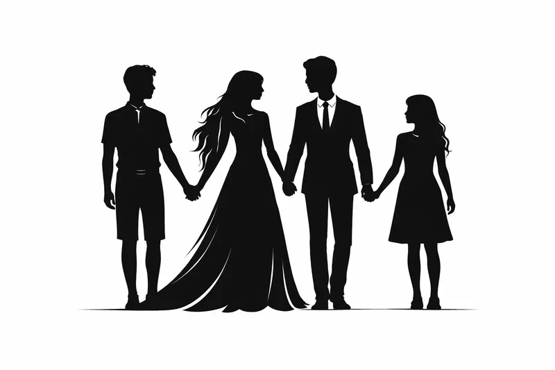 Décoration gâteau mariage personnalisée - Silhouette famille - Impression 3D - photo 3